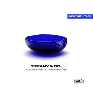 Tiffany & Co x Elsa Peretti 7.5" Blue Thumbprint Dish